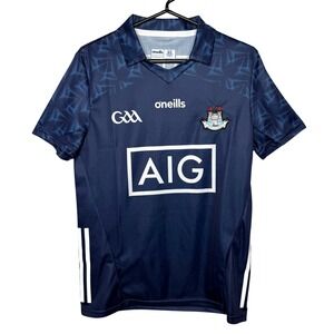 ONeills Dublin GAA Jersey Mens Medium Tight Fit Navy Blue AIG Sponsor Shirt